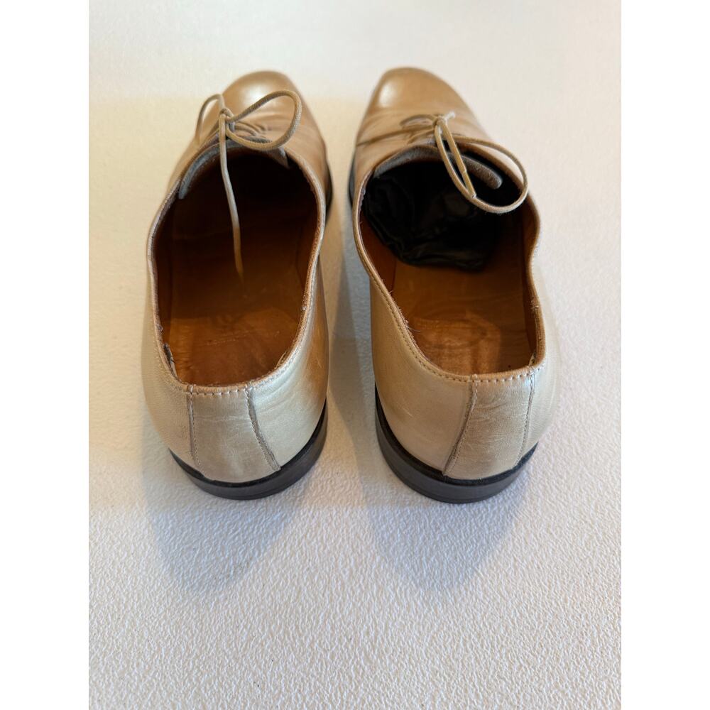 Custom Handcrafted Italian Made Mens Genuine Leather Beige Oxford Sz 40 US (7) - Picture 3 of 6